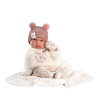 Lelle zīdainis Bimba meitene ar sedziņu un mānekli (vinila ķermenis) 35 cm Spānija LL63576